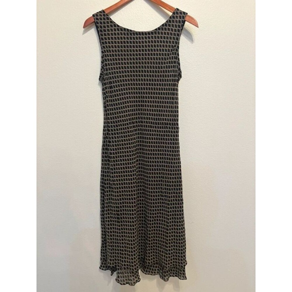 Vintage 90s Chained Geometric Print Midi Dress / Size M